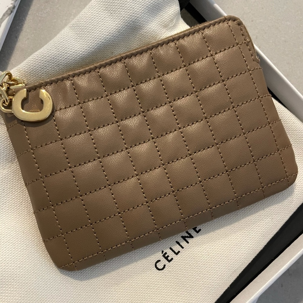 100% Authentic Celine Zippered Card Holder Pouch